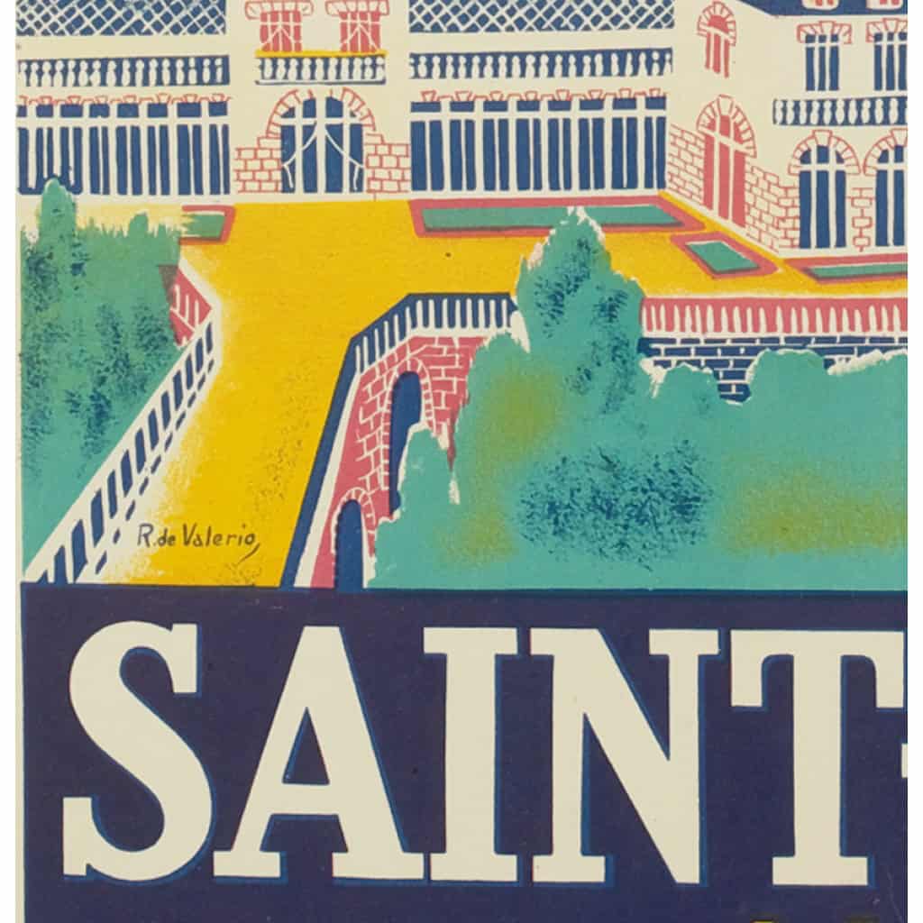 Affiche Originale, Roger de Valerio, Saint-Nectaire, Auvergne, Station du Rein, Casino, Golf, Station Thermale, Thermes, Bains, Montagne, Eau, c.1930 6