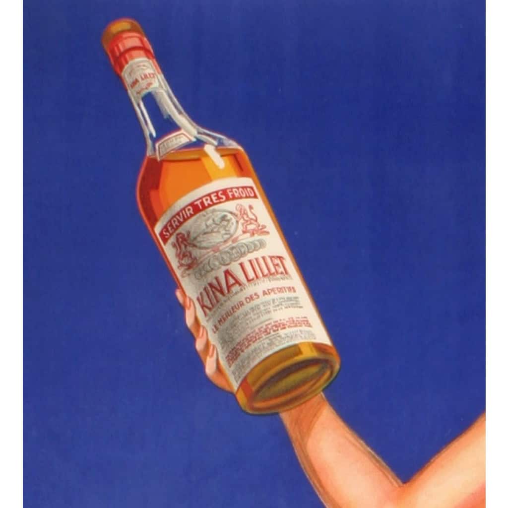 Affiche Originale, Robys, Kina Lillet, Alcool, Liqueur, Vin Blanc, Gironde, Bordeaux, Bouteille, Boisson, Verre, Femme, Grappe, Raisins, Quinine, 1937 4