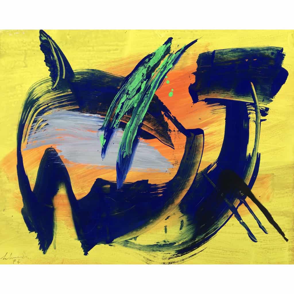 SCHNEIDER Gérard Sans Titre 1977 Acrylique Gouache Sur Papier Signé Daté 1977catalogue Raisonné 7