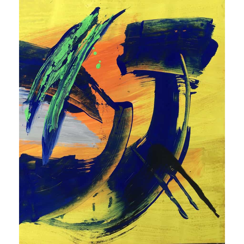 SCHNEIDER Gérard Sans Titre 1977 Acrylique Gouache Sur Papier Signé Daté 1977catalogue Raisonné 4