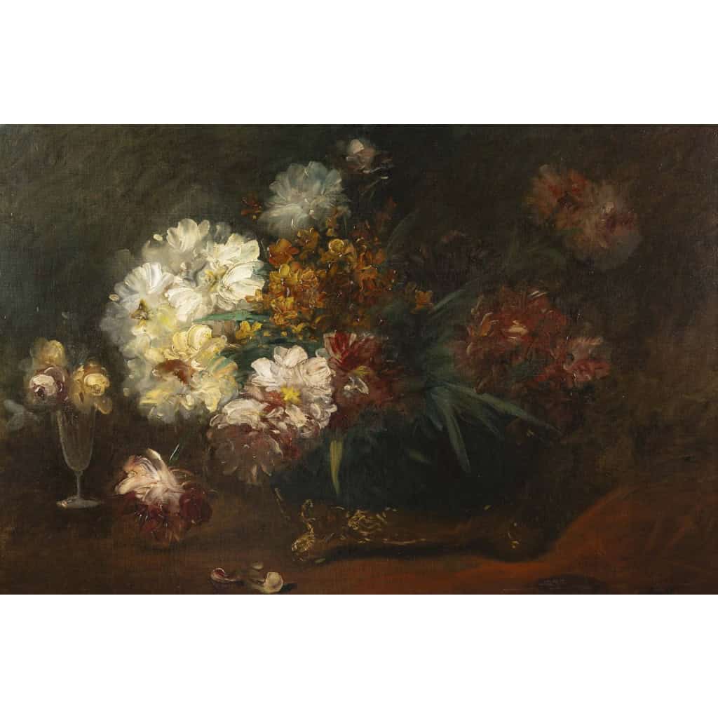 Victor VINCELET 1839-1871 Grande composition florale 4