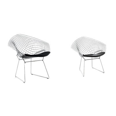 Harry BERTOIA Paire de Fauteuil Diamond modèle 421LU