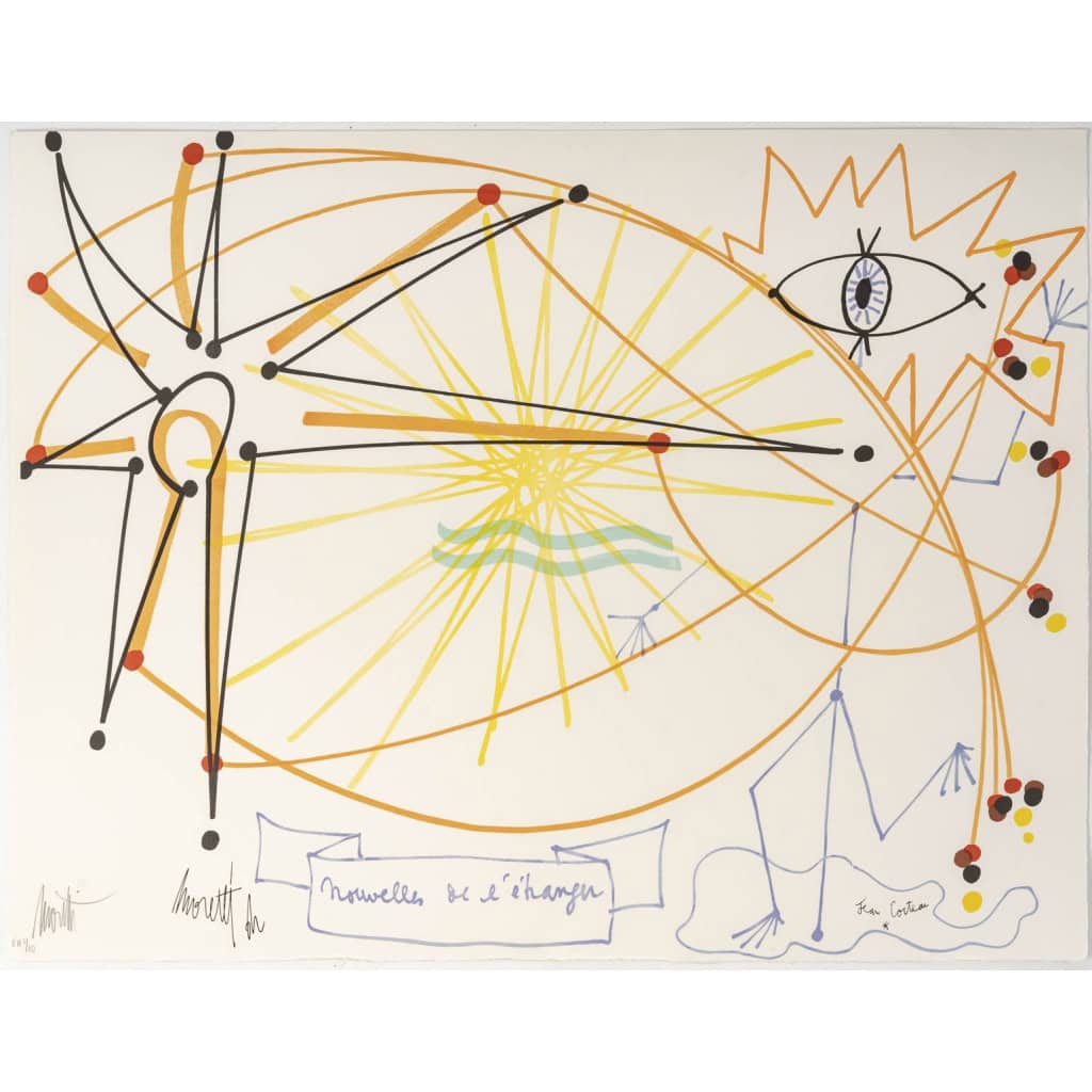 Lithographie par Raymond MORETTI et Jean COCTEAU 3
