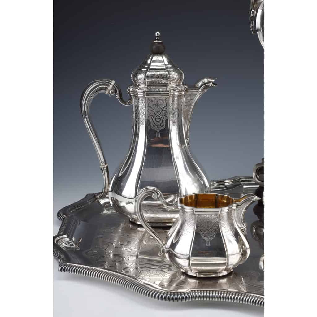A. AUCOC – Service THE/CAFE 6 pieces argent XIXè 8