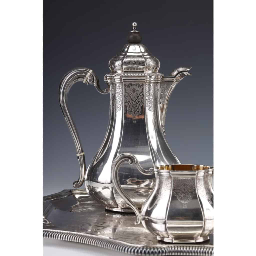 A. AUCOC – Service THE/CAFE 6 pieces argent XIXè 9
