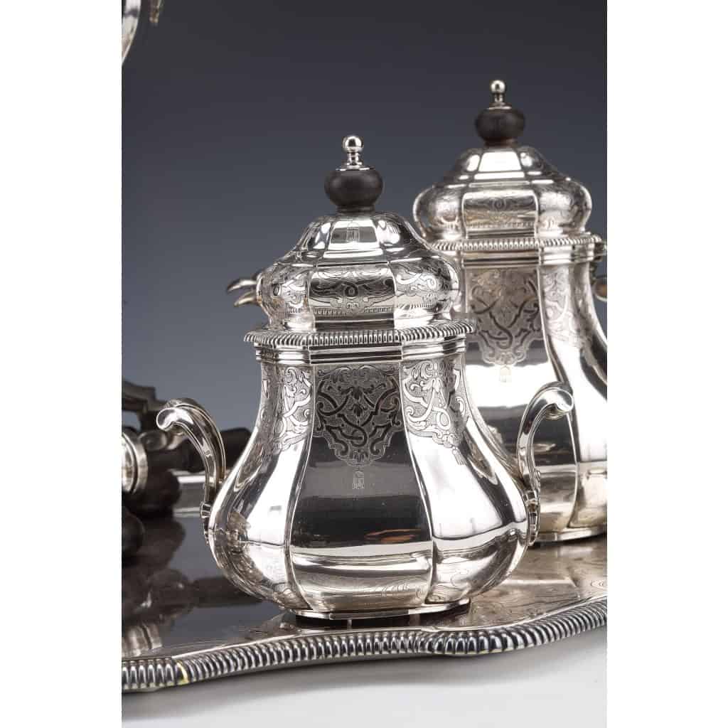 A. AUCOC – Service THE/CAFE 6 pieces argent XIXè 12