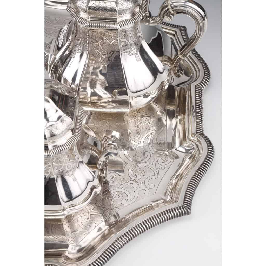 A. AUCOC – Service THE/CAFE 6 pieces argent XIXè 16