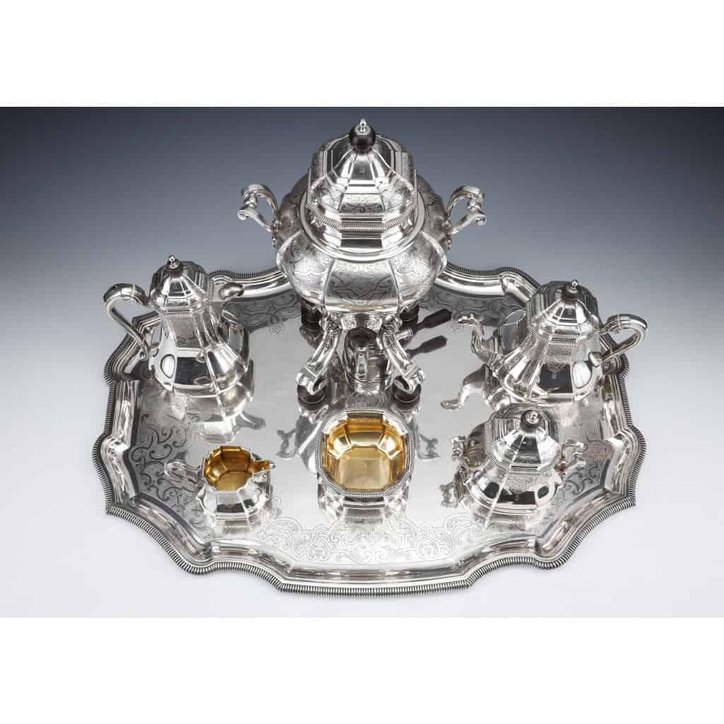 A. AUCOC – Service THE/CAFE 6 pieces argent XIXè 23