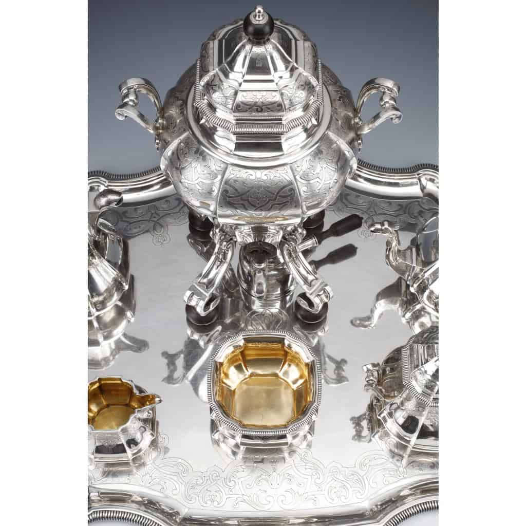 A. AUCOC – Service THE/CAFE 6 pieces argent XIXè 24