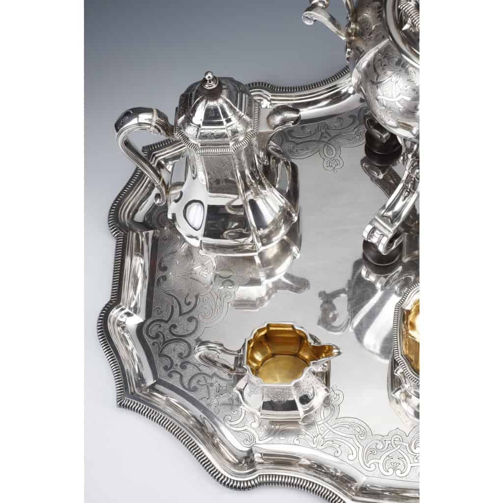 A. AUCOC – Service THE/CAFE 6 pieces argent XIXè 25