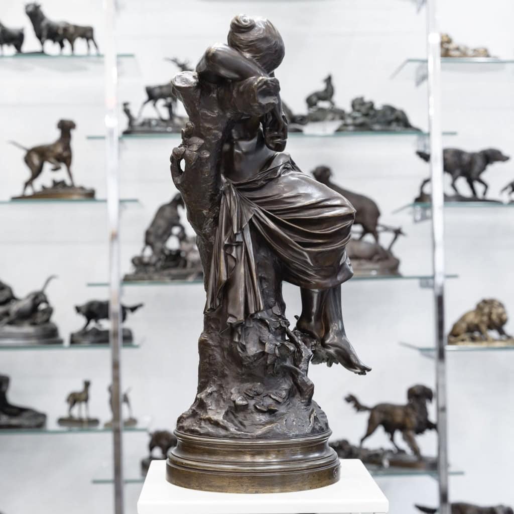 Sculpture – Le Sommeil , Luca Madrassi (1848-1919) – Bronze 8