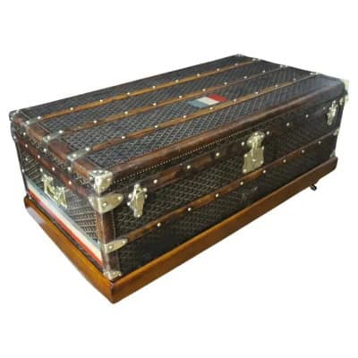 Malle Goyard cabine 110 cm en toile a chevrons
