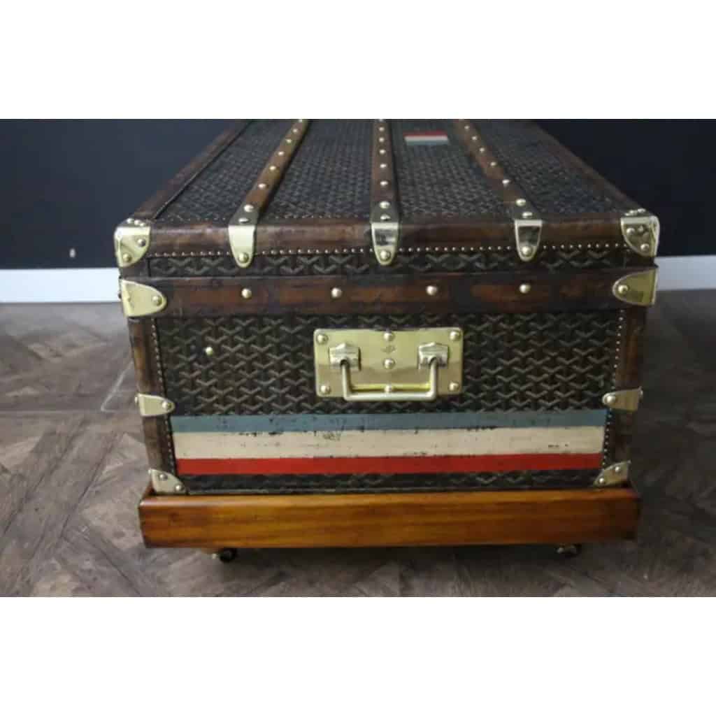 Malle Goyard cabine 110 cm en toile a chevrons 12