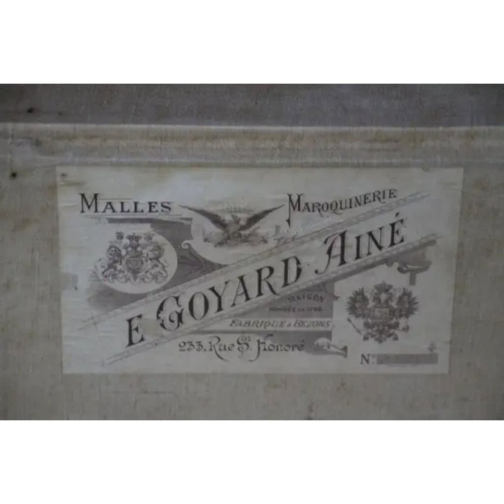 Malle Goyard cabine 110 cm en toile a chevrons 17