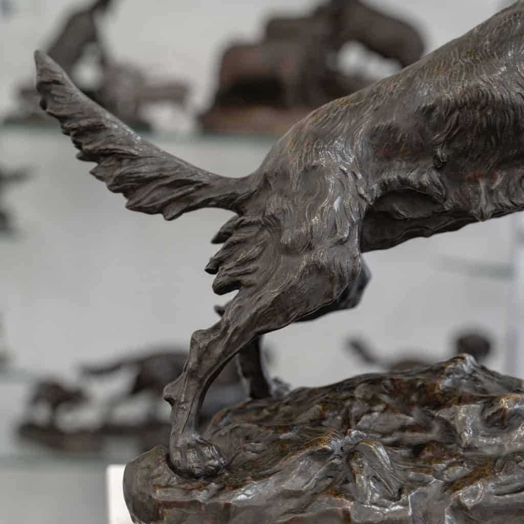 Sculpture – Chienne Setter « MISS » , Arthur Marie Gabriel Comte du Passage (1838-1909) – Bronze 11