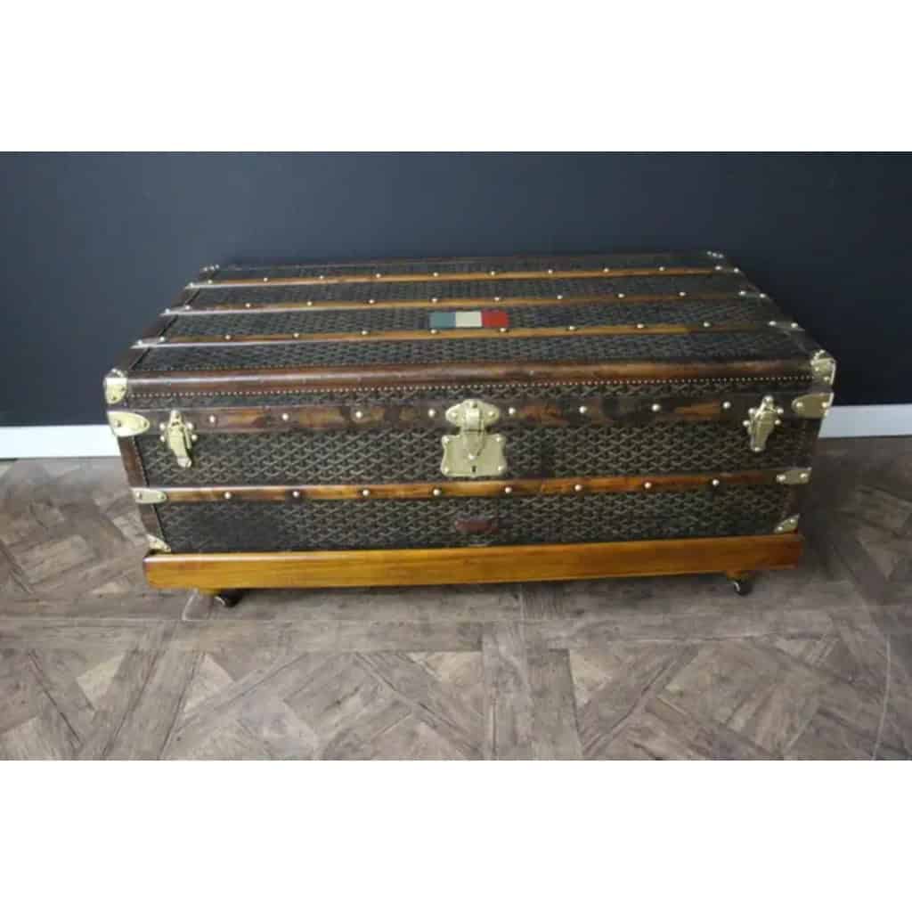 Malle Goyard cabine 110 cm en toile a chevrons 4
