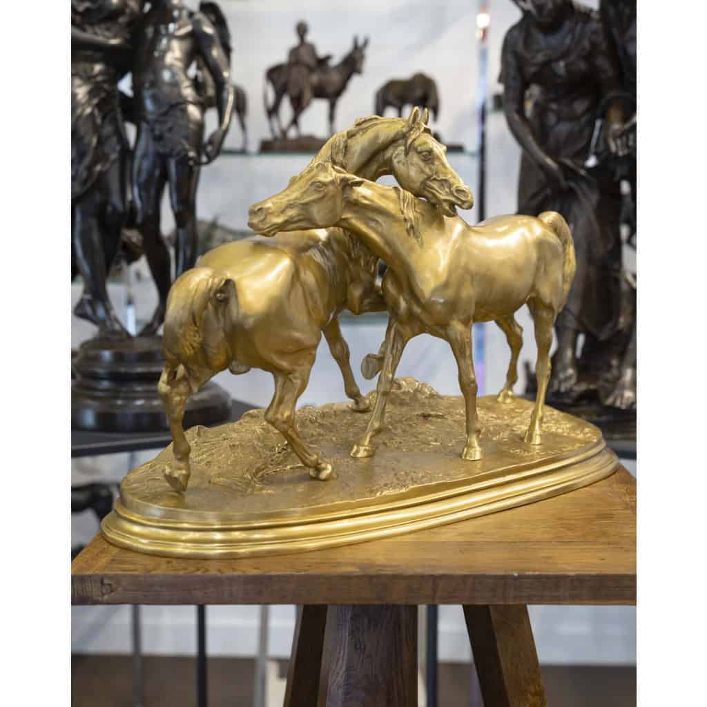 Sculpture – Group Of Arabian Horses , Pierre-Jules Mêne (1810-1879) ​​​​​​​- Bronze 4