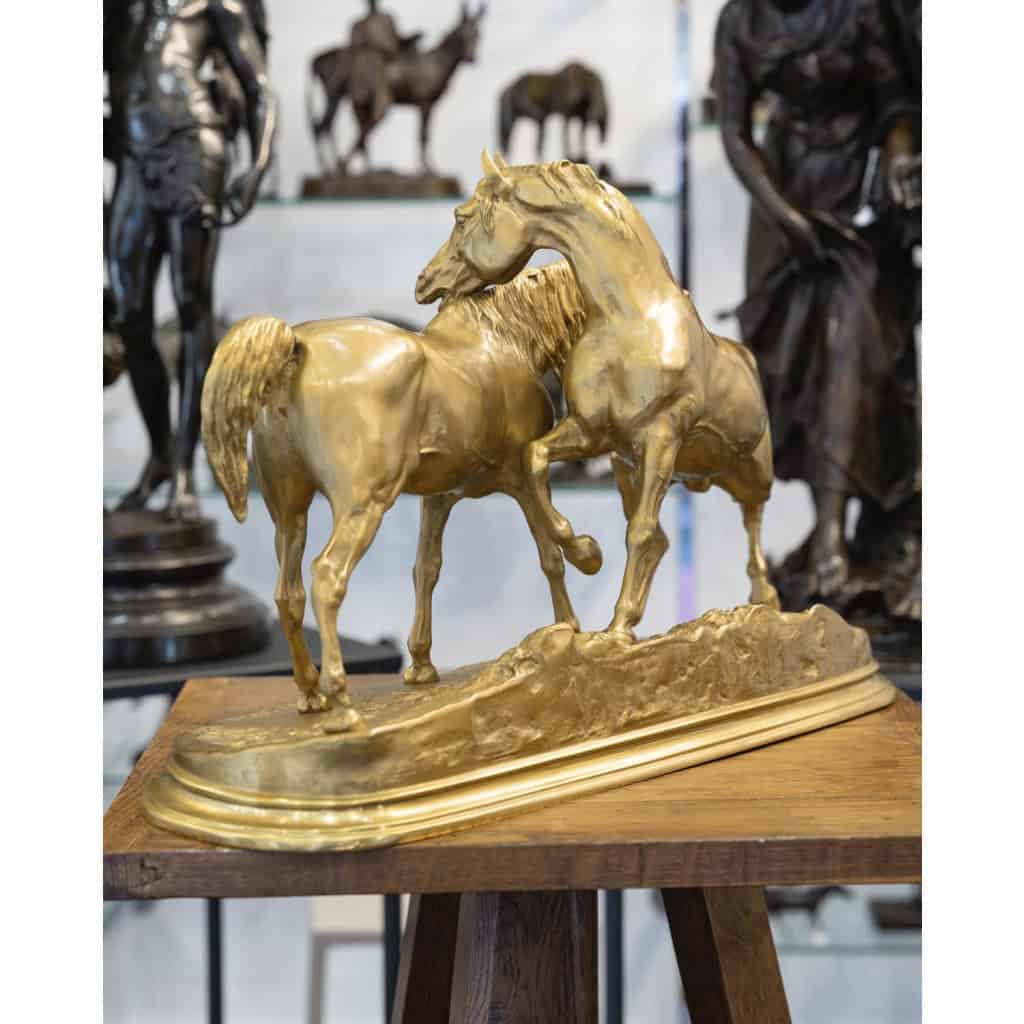 Sculpture – Group Of Arabian Horses , Pierre-Jules Mêne (1810-1879) ​​​​​​​- Bronze 9