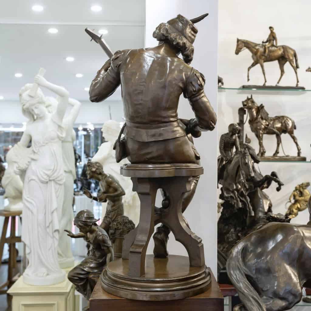 Sculpture – Oysel Le Troubadour , Émile Boisseau (1842-1923) – Bronze 6