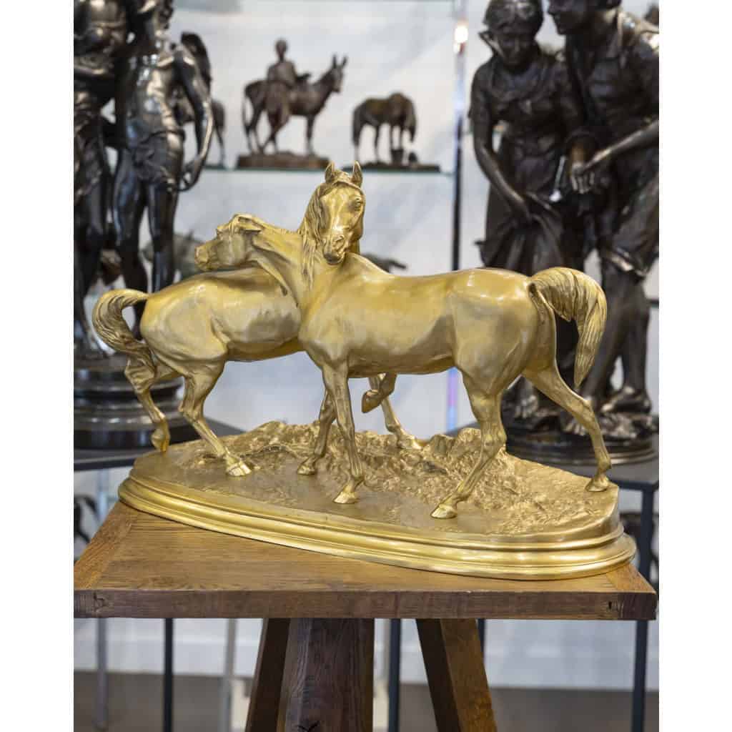 Sculpture – Group Of Arabian Horses , Pierre-Jules Mêne (1810-1879) ​​​​​​​- Bronze 11