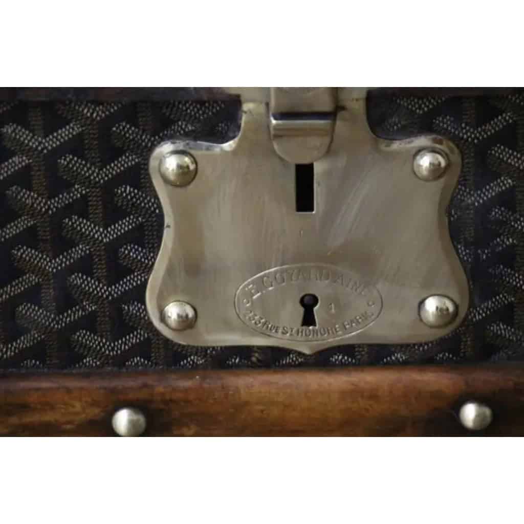Malle Goyard cabine 110 cm en toile a chevrons 7