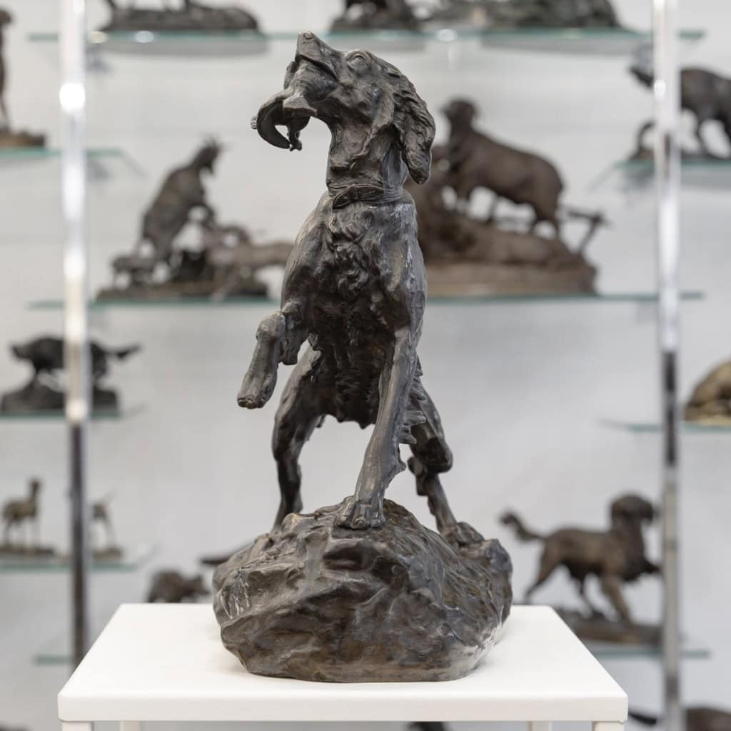 Sculpture – Chienne Setter « MISS » , Arthur Marie Gabriel Comte du Passage (1838-1909) – Bronze 4