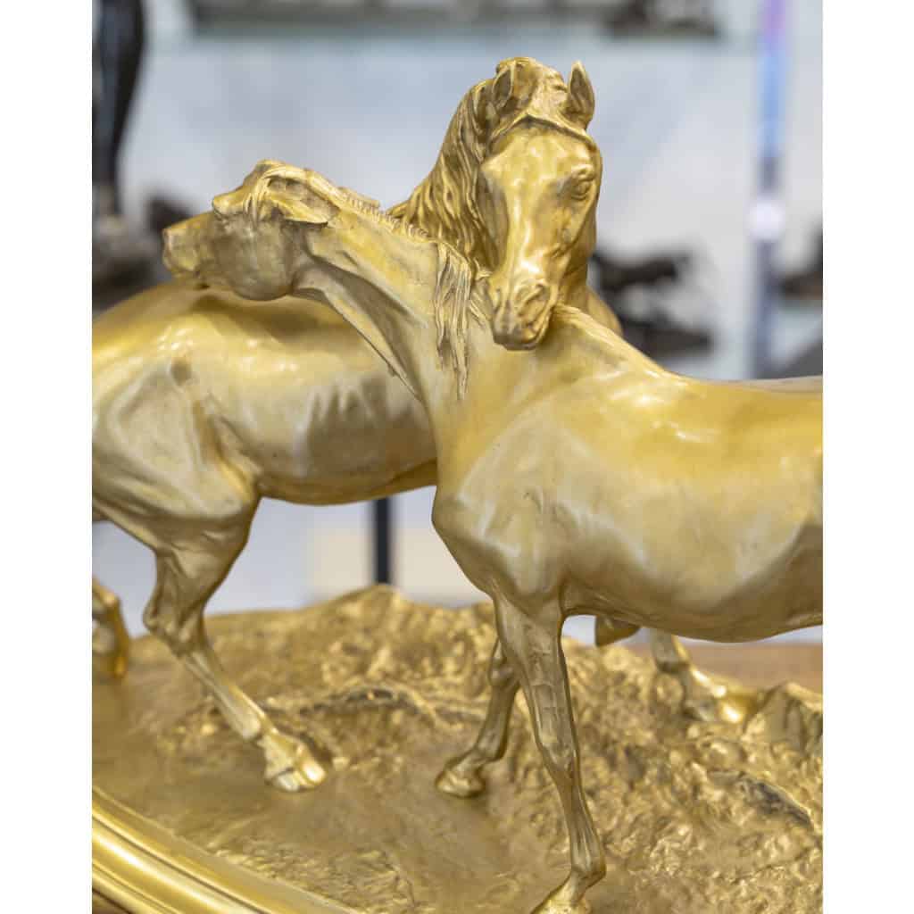 Sculpture – Group Of Arabian Horses , Pierre-Jules Mêne (1810-1879) ​​​​​​​- Bronze 13