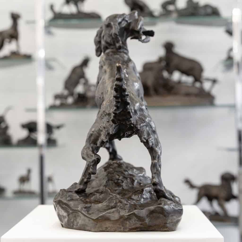 Sculpture – Chienne Setter « MISS » , Arthur Marie Gabriel Comte du Passage (1838-1909) – Bronze 9