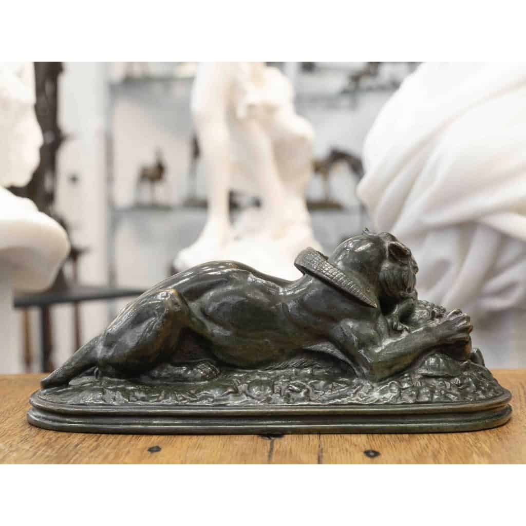 Sculpture – Tiger Devouring a Gharial, Antoine – Louis Barye (1795-1875) – Bronze 7