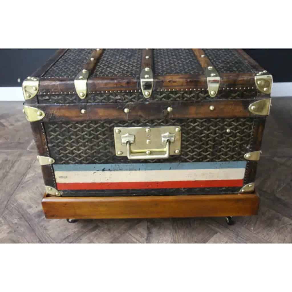 Malle Goyard cabine 110 cm en toile a chevrons 9