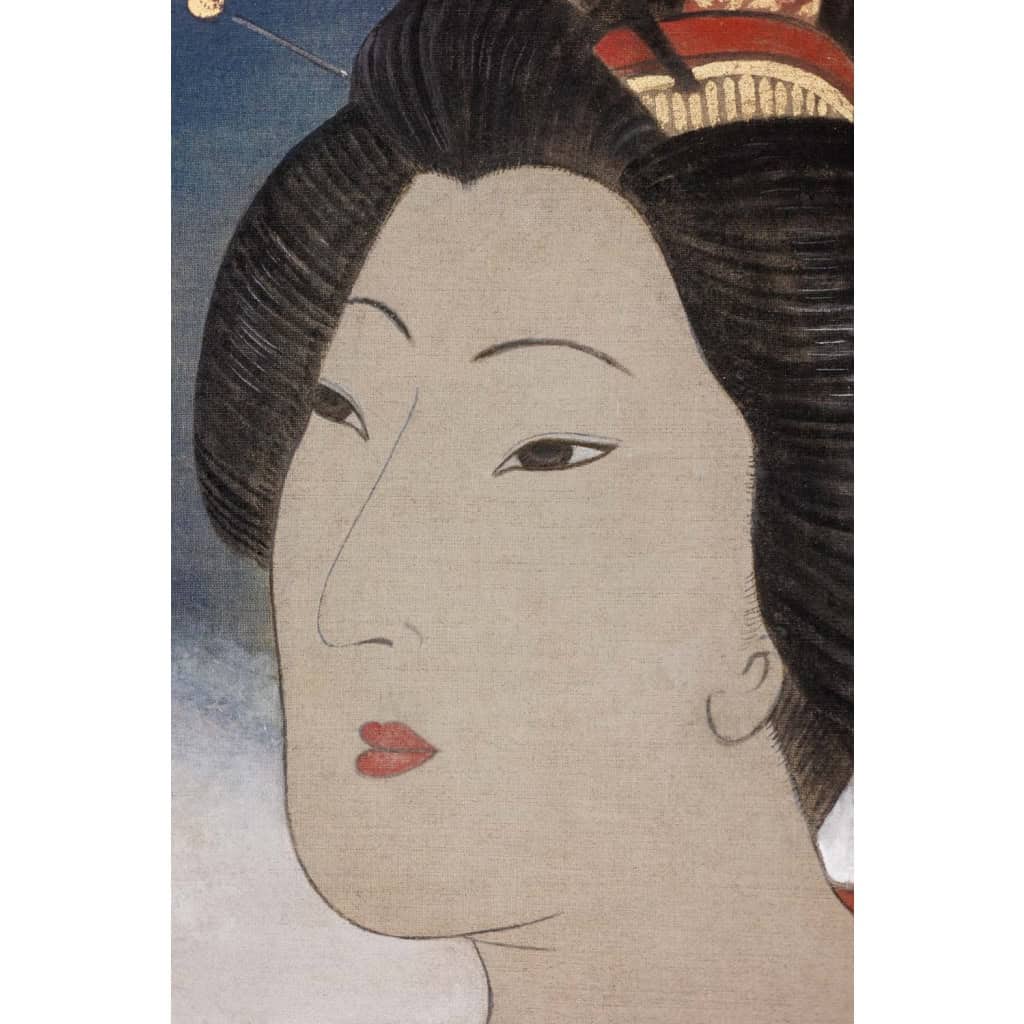 Toile peinte représentant un personnage de style asiatique. Contemporain. LS6342B675H 5