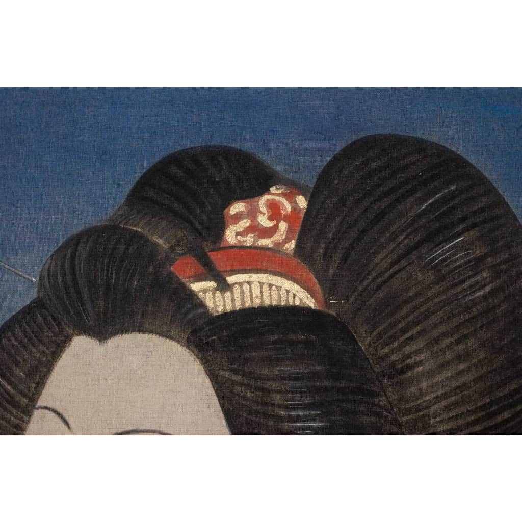 Toile peinte représentant un personnage de style asiatique. Contemporain. LS6342B675H 6