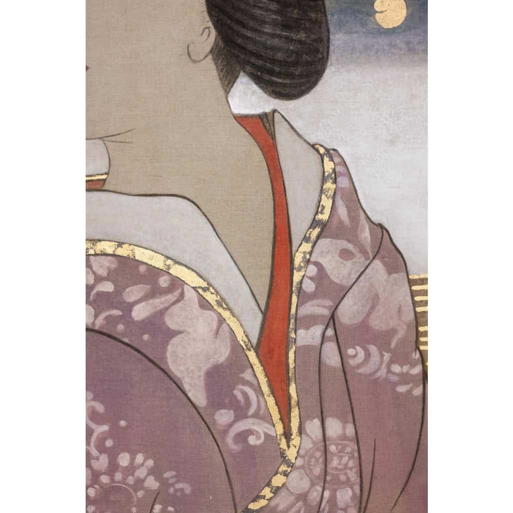 Toile peinte représentant un personnage de style asiatique. Contemporain. LS6342B675H 7