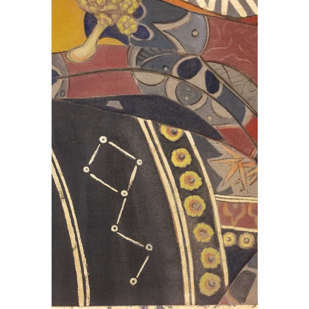 Toile peinte représentant une japonaise. Travail contemporain. LS6342676/1 9