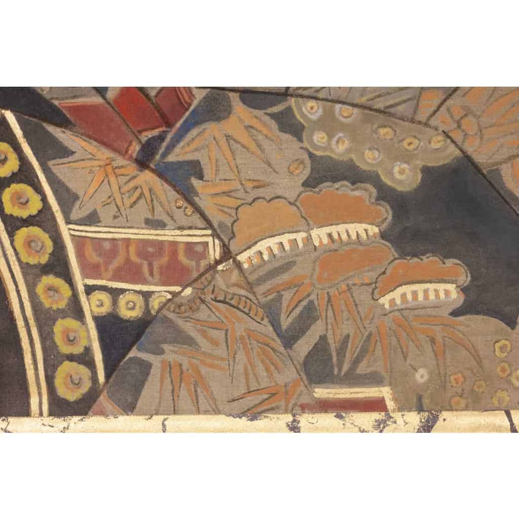 Toile peinte représentant une japonaise. Travail contemporain. LS6342676/1 7