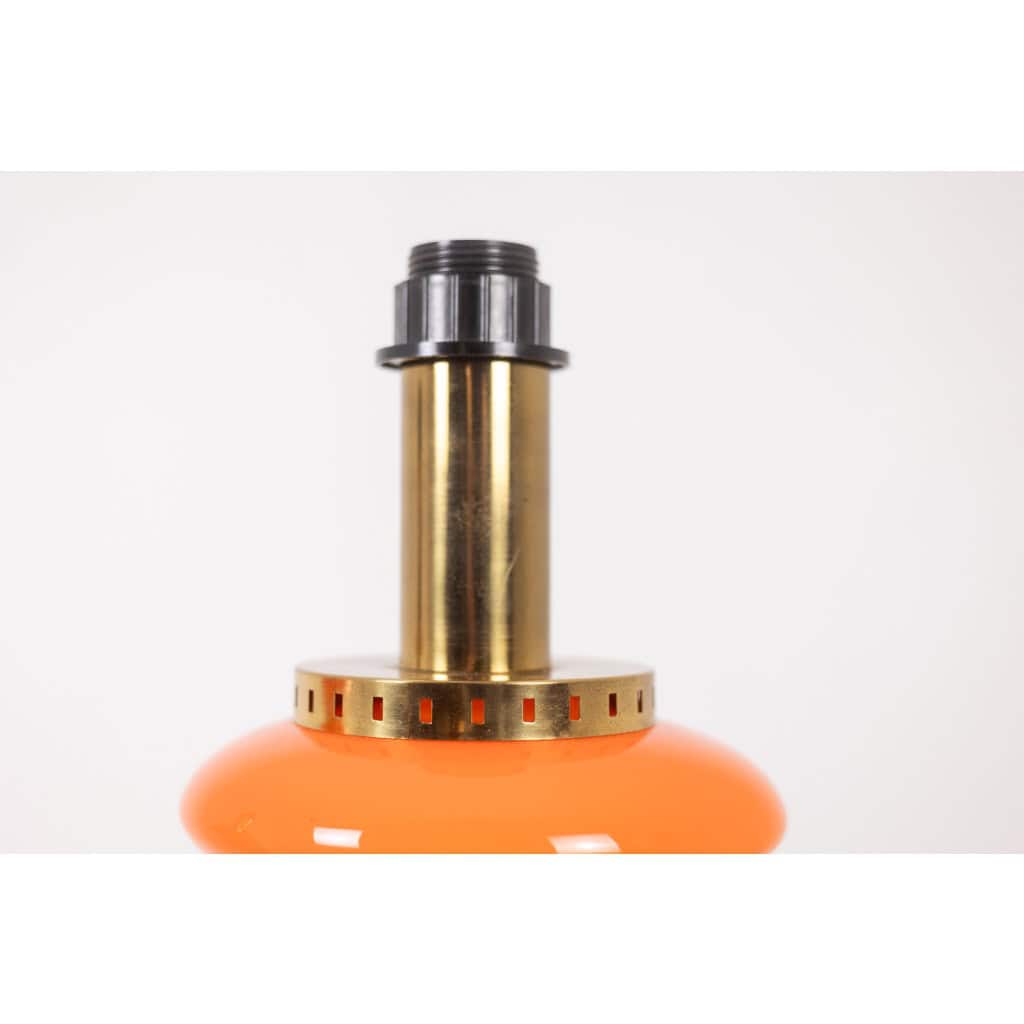 Pair of orange glass lamps. 1970s. LS6353387A 11