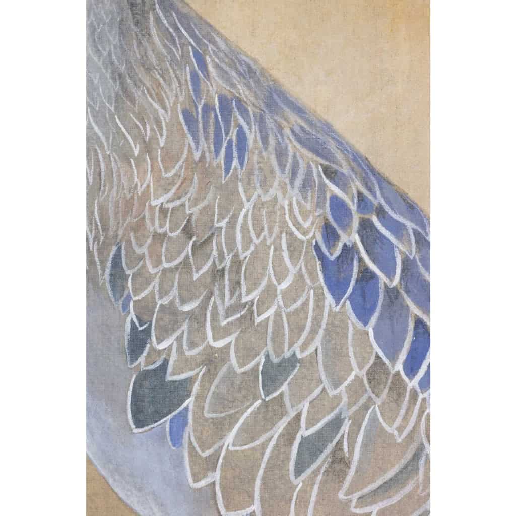 Toile peinte représentant un bec-en-sabot du Nil. Contemporain. LS6347908M 5