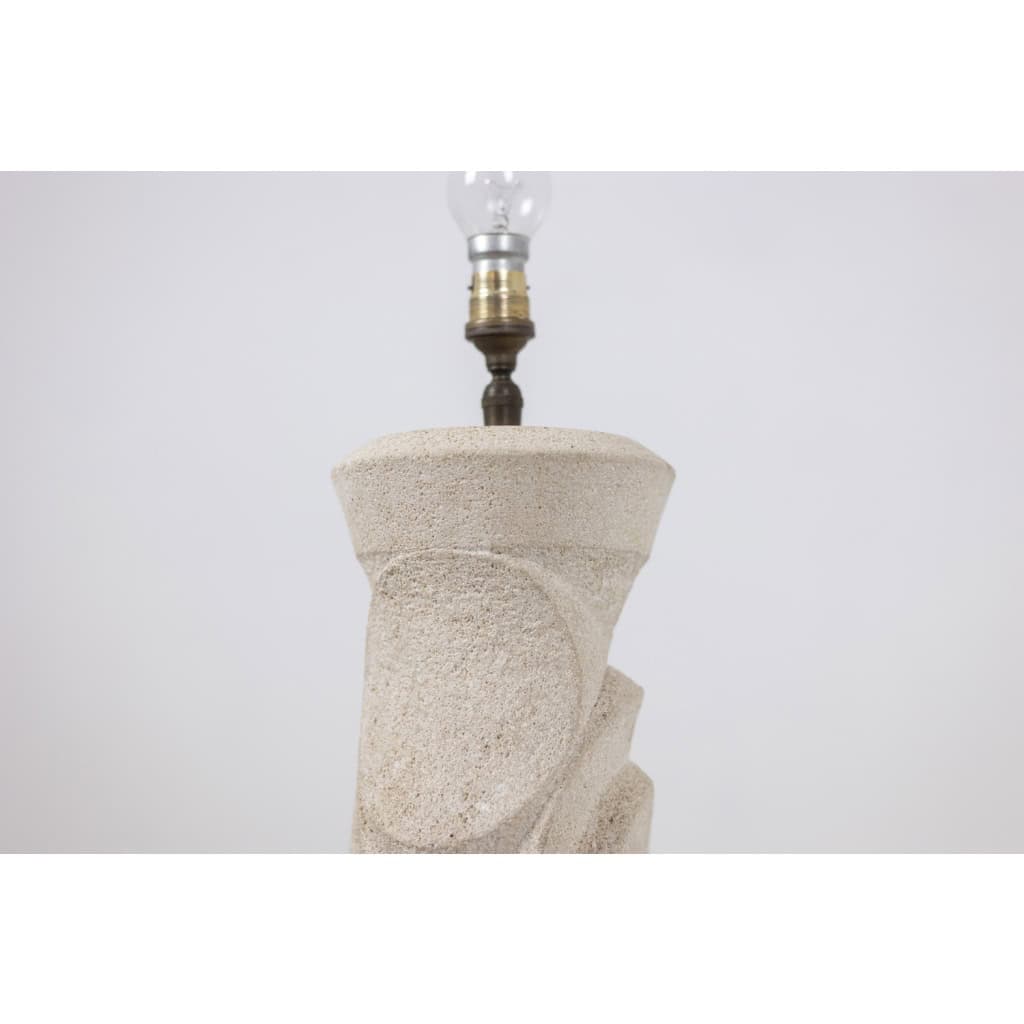 Lampe en pierre sculpté. Années 1970.LS6371576P 14
