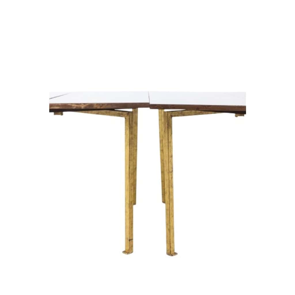 Maison Jansen. Paire de consoles en fer doré. Circa 1970. LS63551756U 6