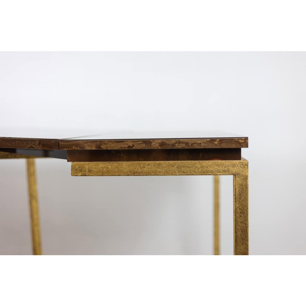 Maison Jansen. Paire de consoles en fer doré. Circa 1970. LS63551756U 7