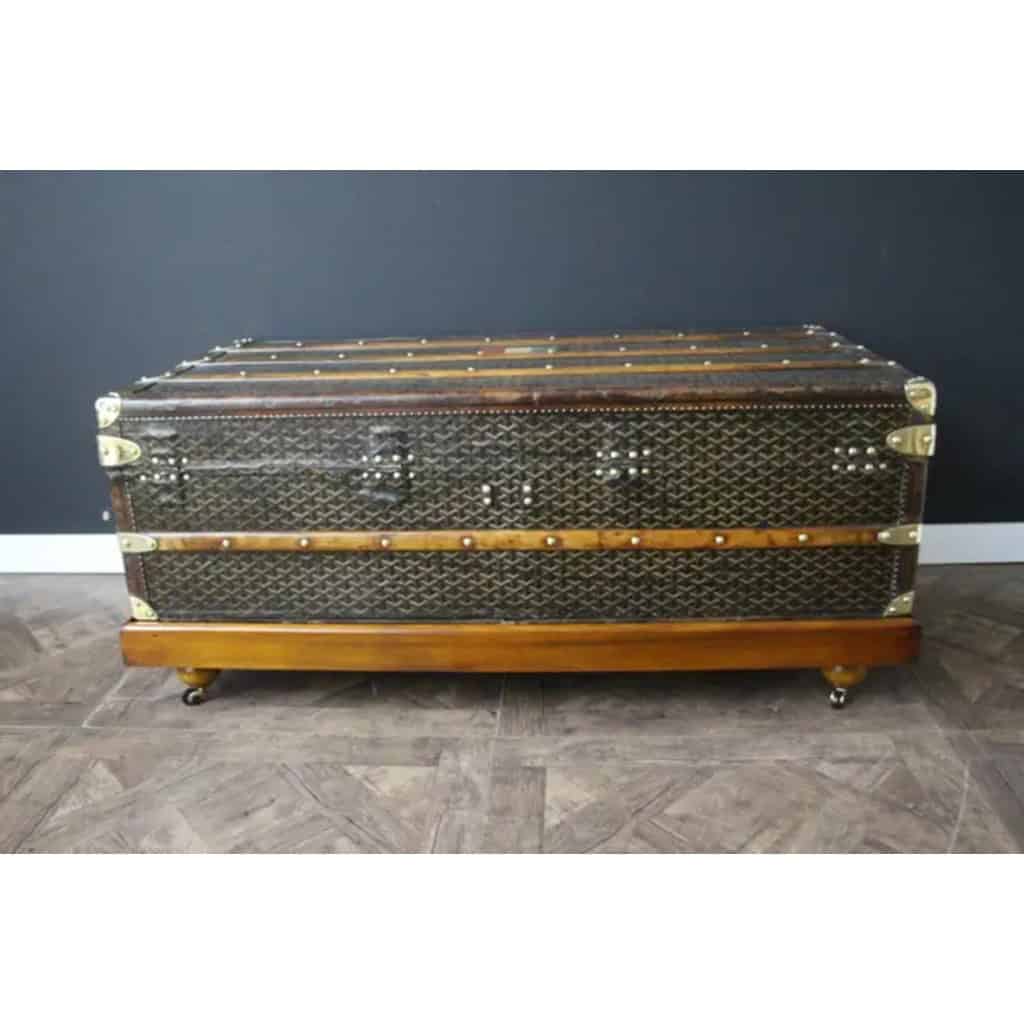 Malle Goyard cabine 110 cm en toile a chevrons 11