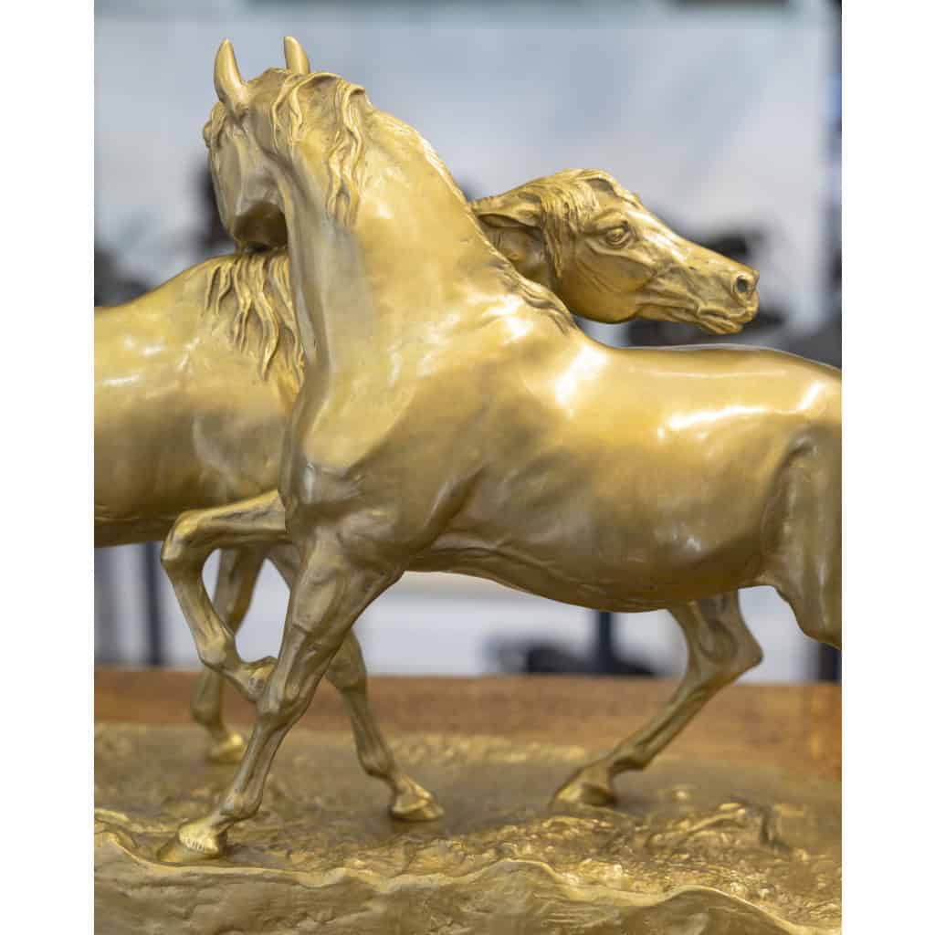 Sculpture – Group Of Arabian Horses , Pierre-Jules Mêne (1810-1879) ​​​​​​​- Bronze 8