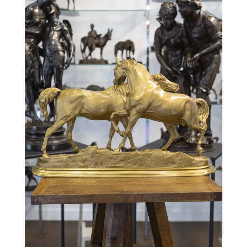 Sculpture – Group Of Arabian Horses , Pierre-Jules Mêne (1810-1879) ​​​​​​​- Bronze 7