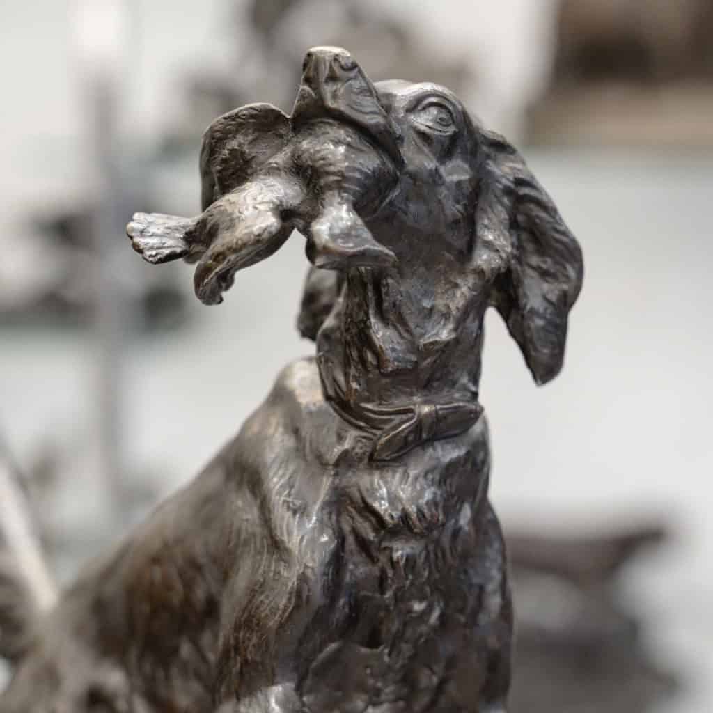 Sculpture – Chienne Setter « MISS » , Arthur Marie Gabriel Comte du Passage (1838-1909) – Bronze 8