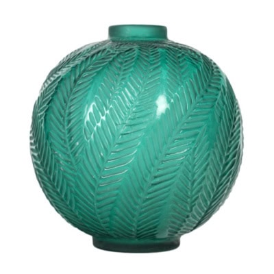 1923 – René Lalique Vase « Palmes » Teinté vert .