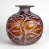 1926 René Lalique – Vase Sophora Verre Rouge Ambré Patiné Blanc 11
