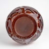 1926 René Lalique – Vase Sophora Verre Rouge Ambré Patiné Blanc 17