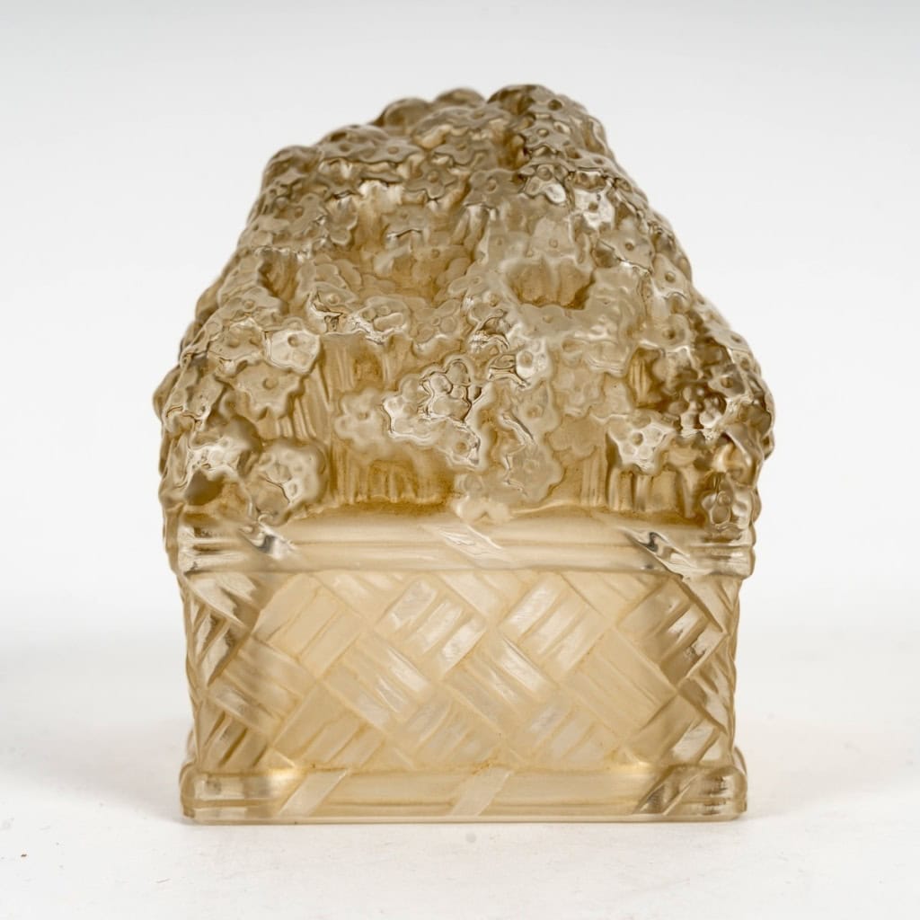1939 René Lalique – Surtouts Décoratifs Corbeille Quatre Saisons Verre Blanc Patiné Sépia 7