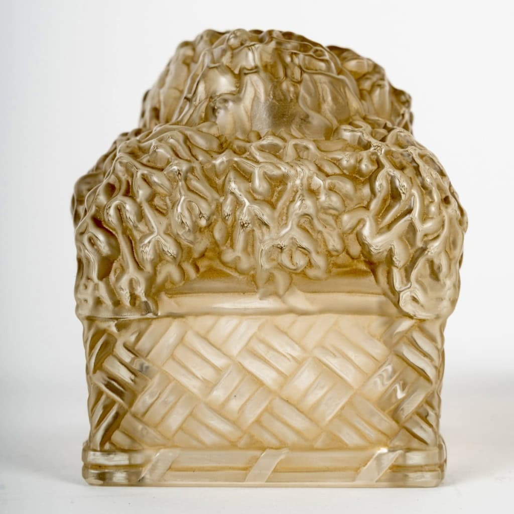 1939 René Lalique – Surtouts Décoratifs Corbeille Quatre Saisons Verre Blanc Patiné Sépia 5