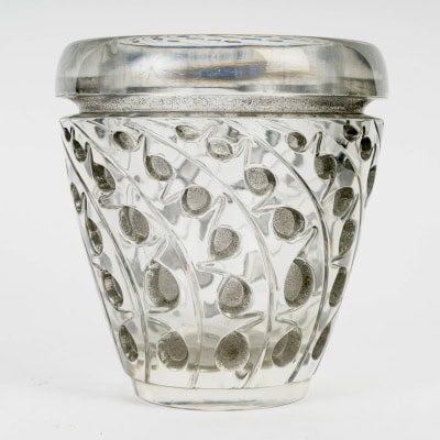1934 René Lalique – Vase Lemna Verre Blanc Patiné Gris
